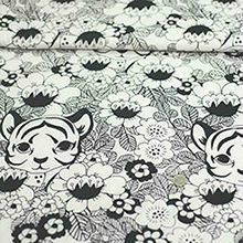 Organic knit fabrics tiger and garden